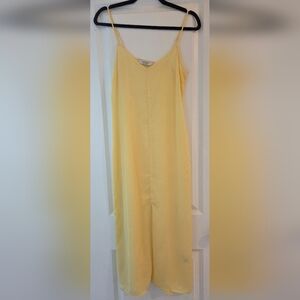 & Other Stories Soft Yellow V-Neck Slip Dress